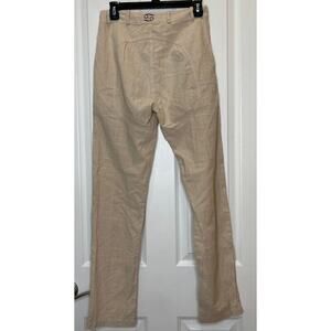 Sixty-Nine 69 pants 100% linen cotton small tan khaki lightweight pants 26 - 28